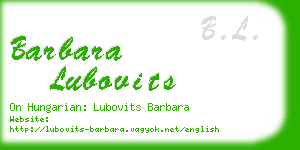 barbara lubovits business card
